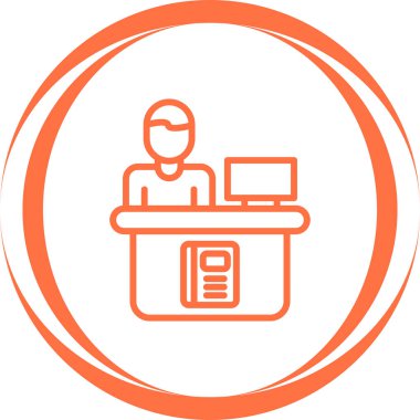 Kütüphane Referans Masası simgesinin vektör illüstrasyonu