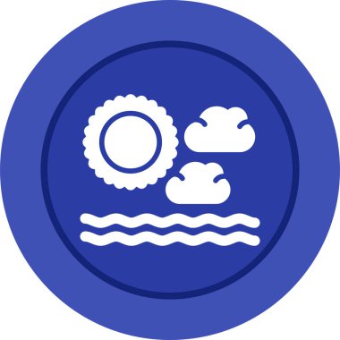 Bulutlu güneş, web simgesi, basit tasarım 