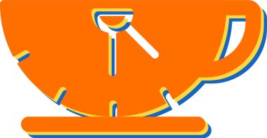 Kahve Saati simge vektör çizim 