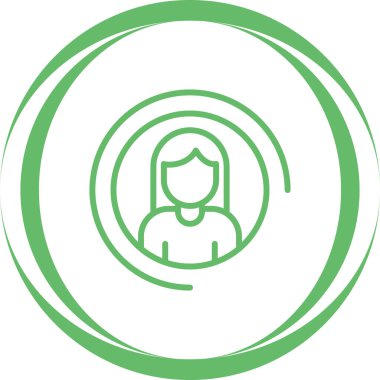 Kadın kullanıcı. Web simgesi basit illüstrasyon