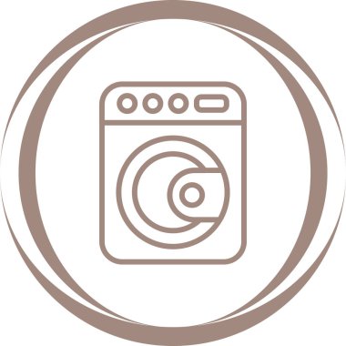 Çamaşır makinesi. Web simgesi basit illüstrasyon