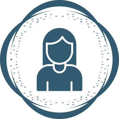 Kadın kullanıcı. Web simgesi basit illüstrasyon