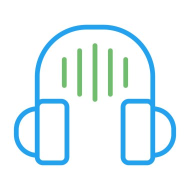 Kulaklıklı müzik simgesi, vektör illüstrasyonu 