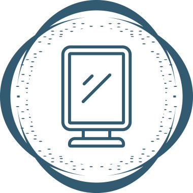 Masaüstü bilgisayar simgesi, vektör illüstrasyonu basit tasarım