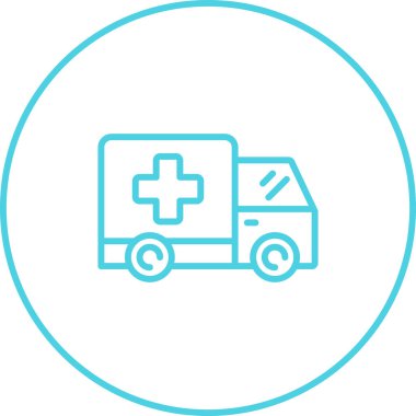 Ambulans. Web simgesi basit illüstrasyon 