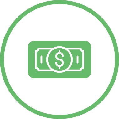 Dolar fatura simgesi, vektör illüstrasyonu basit tasarım