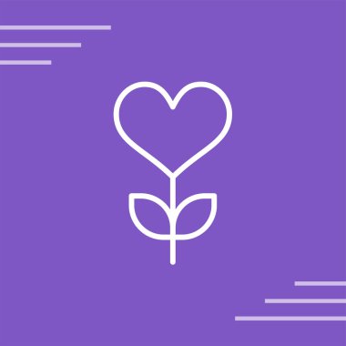 Aşk çiçeği. Web simgesi basit illüstrasyon