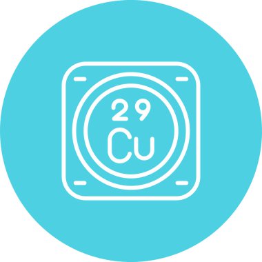 Periyodik tablonun bakır kimyasal elementinin web çizimi