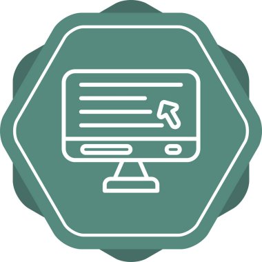 Masaüstü Bilgisayar Web simgesi vektör çizimi