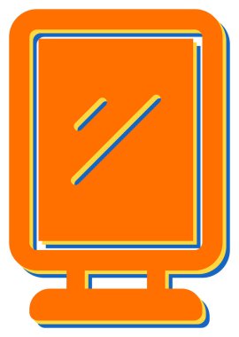 Masaüstü bilgisayar simgesi, vektör illüstrasyonu basit tasarım