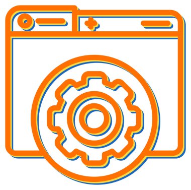 Bakım simgesi, servis aracı simgesi, vektör illüstrasyonu