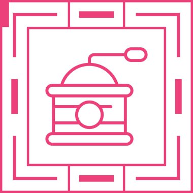 Kahve öğütücü web simgesi, basit vektör illüstrasyonu