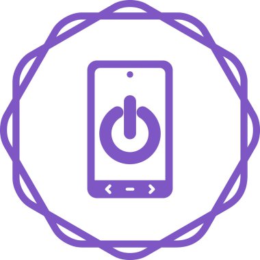 Güç düğmesi vektör illüstrasyonlu akıllı telefon simgesi