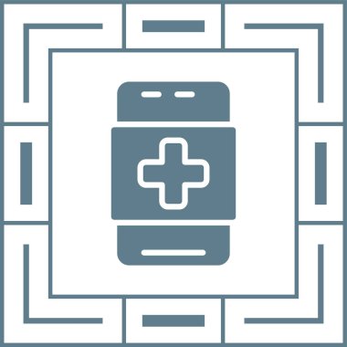 Tıbbi Uygulama Web simgesi, vektör illüstrasyonu