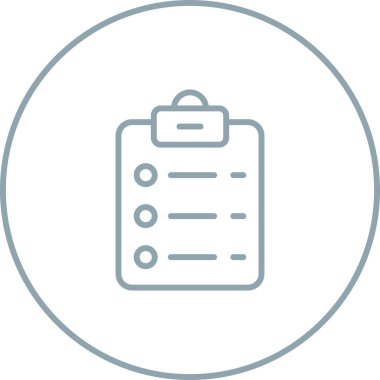 Liste kontrolü. Web simgesi basit illüstrasyon