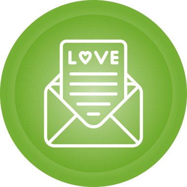 Romantik aşk mektubu simgesi, vektör illüstrasyonu 