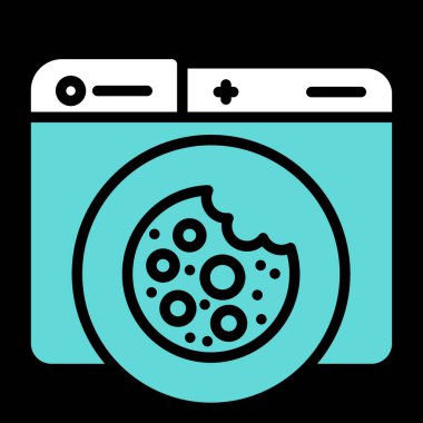 Web sitesi kurabiye simgesi, vektör illüstrasyonu basit tasarım