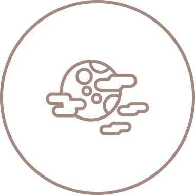 Bulutlu gece simgesi vektör çizimi