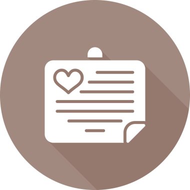  Aşk Notu Web simgesi vektör illüstrasyonu