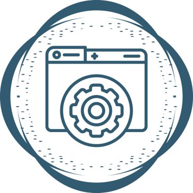 Bakım simgesi, servis aracı simgesi, vektör illüstrasyonu