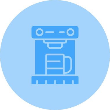 Kahve Makinesi web simgesi, basit vektör illüstrasyonu