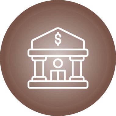 Banka. Web simgesi basit illüstrasyon 