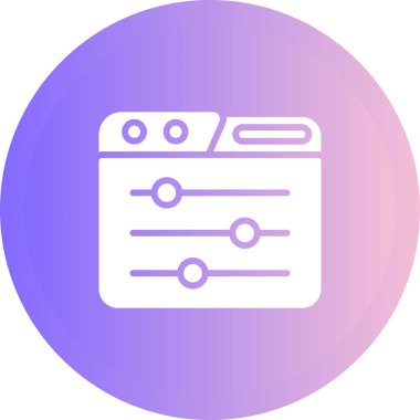 Uygulama Denetim Paneli simgesi, vektör illüstrasyonu basit tasarım