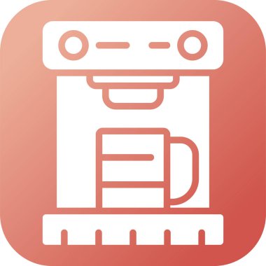 Kahve Makinesi web simgesi, basit vektör illüstrasyonu