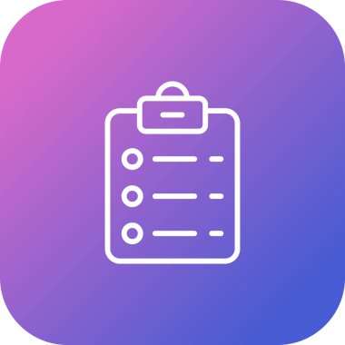 Liste kontrolü. Web simgesi basit illüstrasyon