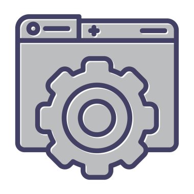 Simge, web düğmesi, basit vektör illüstrasyonu ayarlanıyor