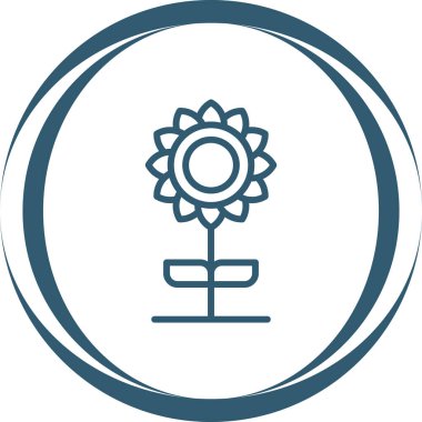 Ayçiçeği. Web simgesi basit tasarım