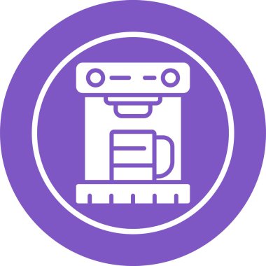 Kahve Makinesi web simgesi, basit vektör illüstrasyonu