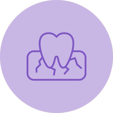 Diş kökü ağ ikonu vektör illüstrasyonu