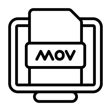 Mov File icon vector illustration  clipart