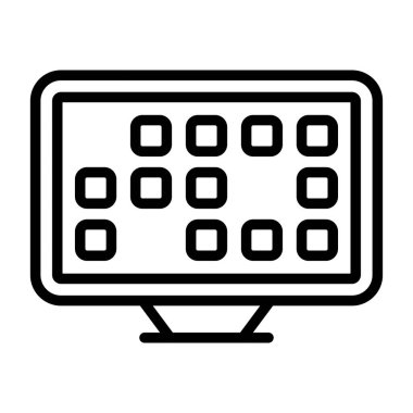 Masaüstü bilgisayar simgesi, vektör illüstrasyonu basit tasarım