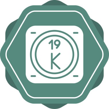 Potasyum kimyasal element. Web simgesi basit illüstrasyon