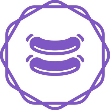 Vektör illüstrasyonu, Sosis simgesi element arkaplanı