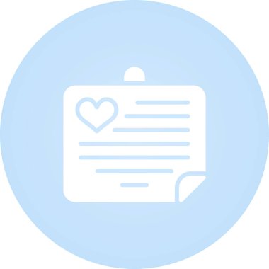  Aşk Notu Web simgesi vektör illüstrasyonu