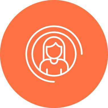 Kadın kullanıcı. Web simgesi basit illüstrasyon