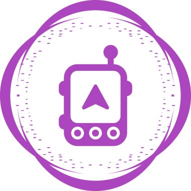 GPS yön bulma simgesi, navigasyon işareti, düğme, vektör illüstrasyonu