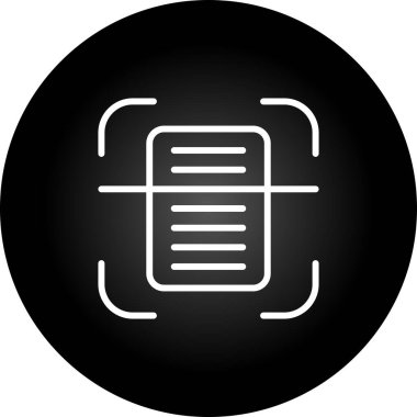 Belge Tarama simgesi, vektör illüstrasyonu 