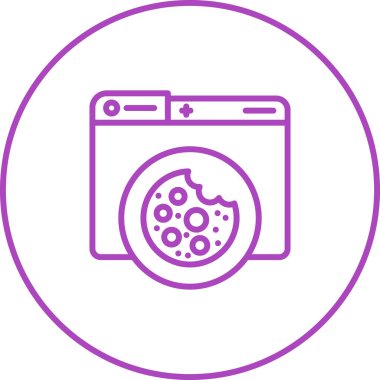 Web sitesi kurabiye simgesi, vektör illüstrasyonu basit tasarım