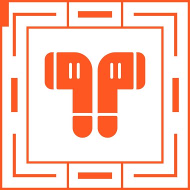 Kablosuz kulaklıklar. Web simgesi basit illüstrasyon