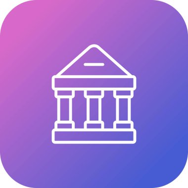 Banka binası simgesi vektör illüstrasyonu