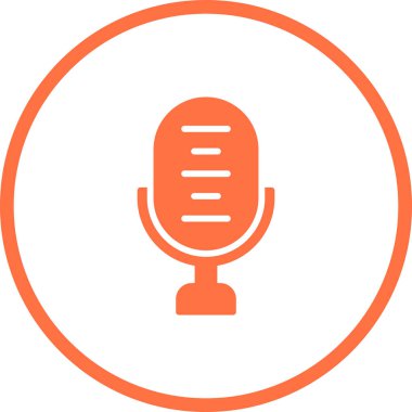 mikrofon web simgesi, vektör çizim