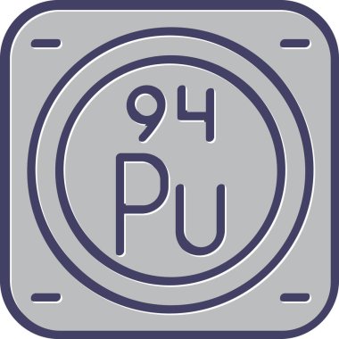Plütonyum kimyasal element simgesi web illüstrasyonu