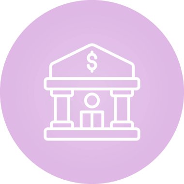 Banka. Web simgesi basit illüstrasyon 