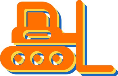 Modern Buldozer simgesinin vektör çizimi 