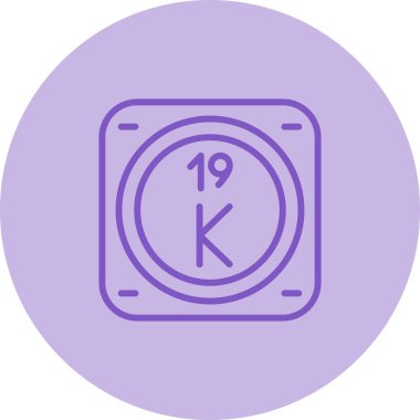 Potasyum kimyasal element. Web simgesi basit illüstrasyon