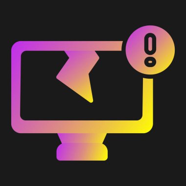 Bozuk Monitör. Web simgesi basit illüstrasyon